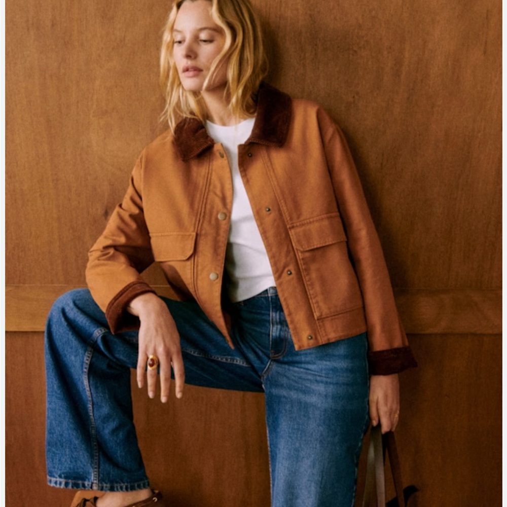 Sezane Tan Brown Utility Jacket